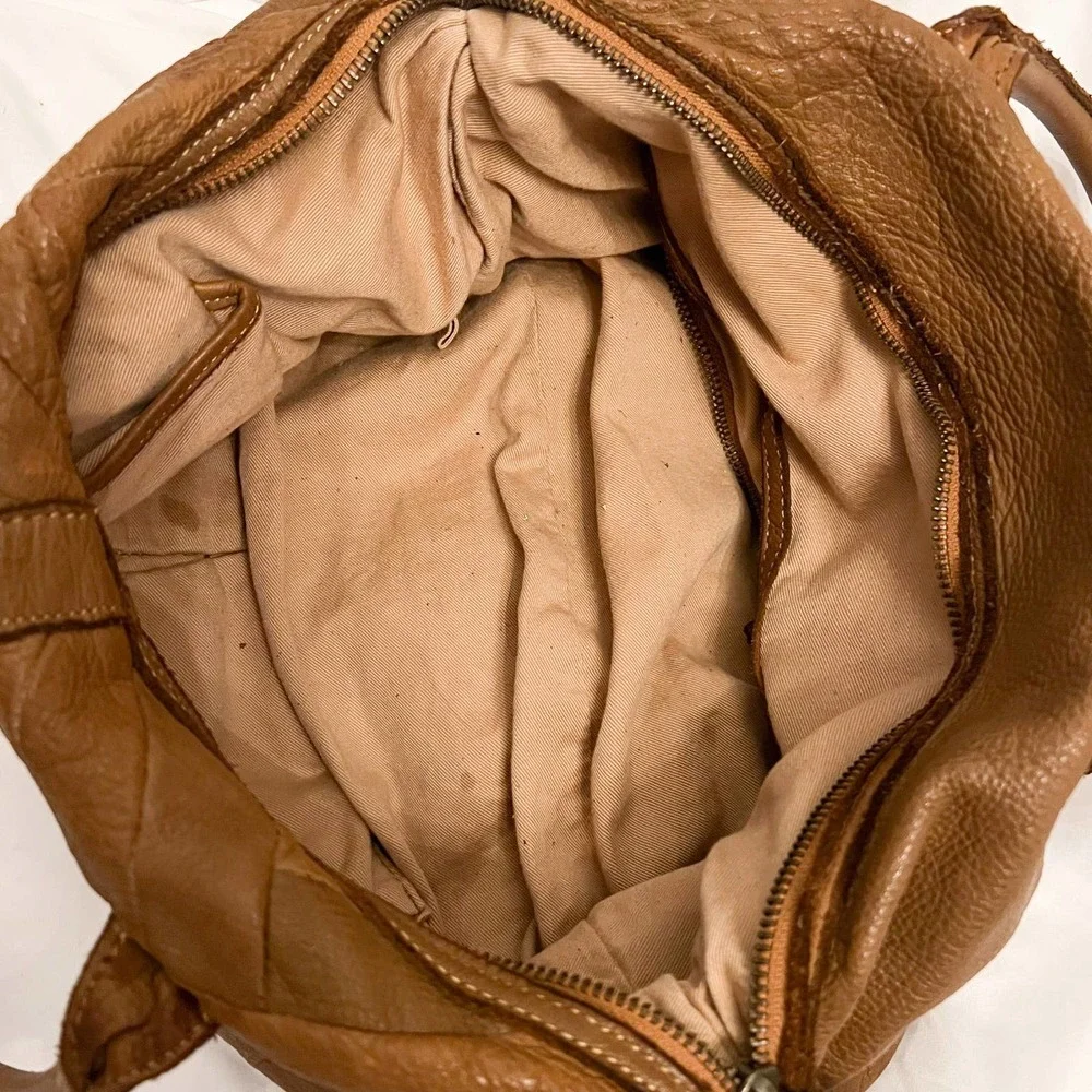 Lucky Brand Y2K Vintage 2000s Chevron Leather Tan Handbag Strap - Picture 10 of 16